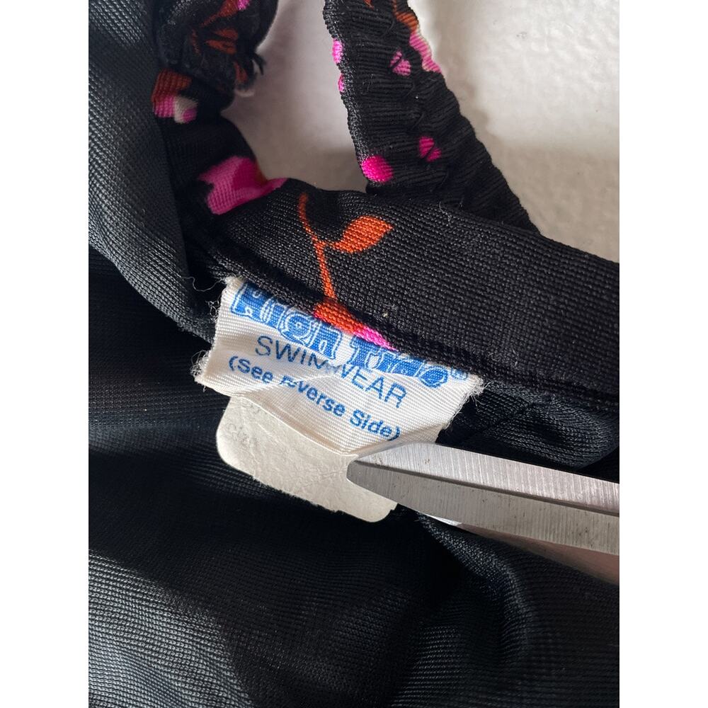 Vtg 60s 70s High Tide Swimwear Dark Floral Bikini… - image 7